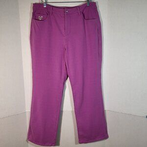 Dream Jeannes by Quacker Factory Women's Stretch Jeans Size 14 Magenta